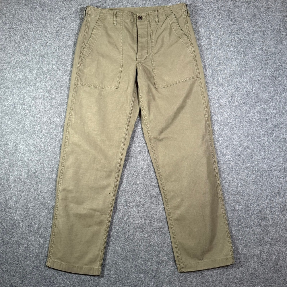 Wallace & Barnes Mens Fatigue Pant Olive Green Cotton Utility Trousers 30x32 NWT